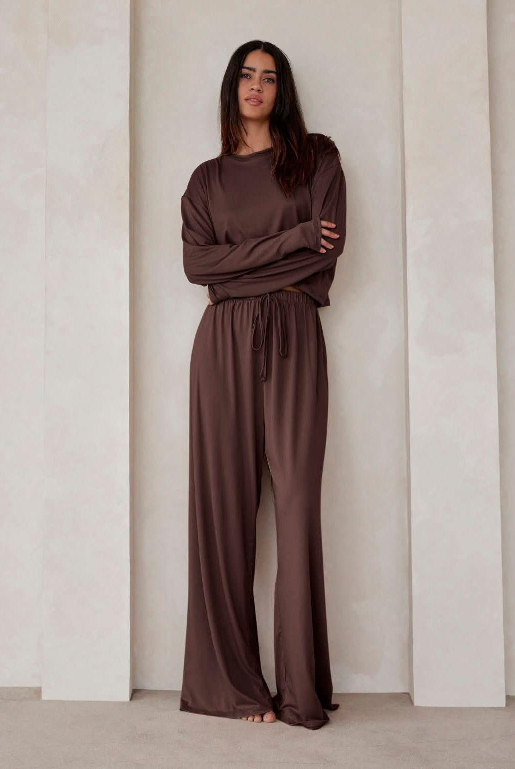 the cloud slim pant in chocolate