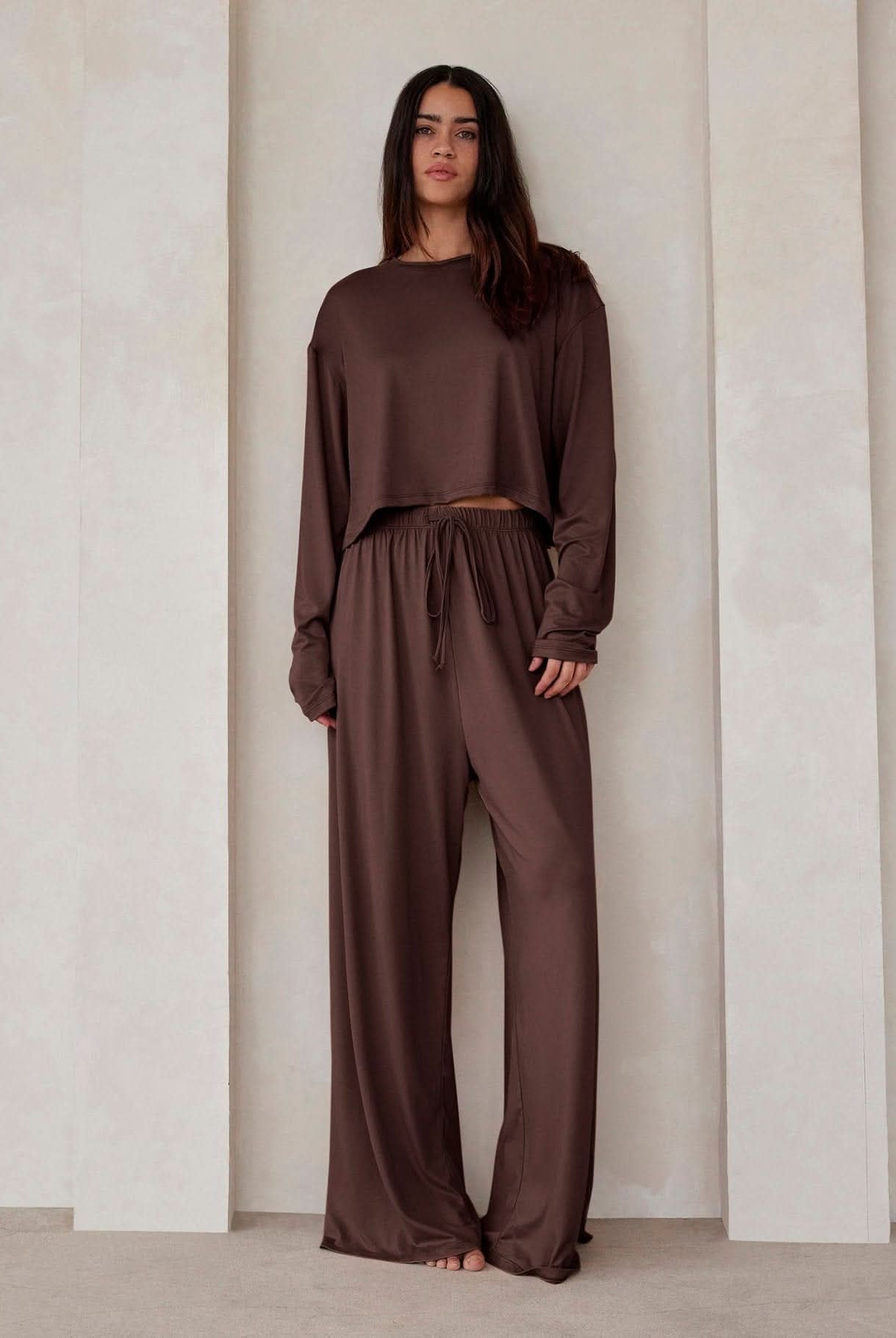 the cloud slim pant in chocolate