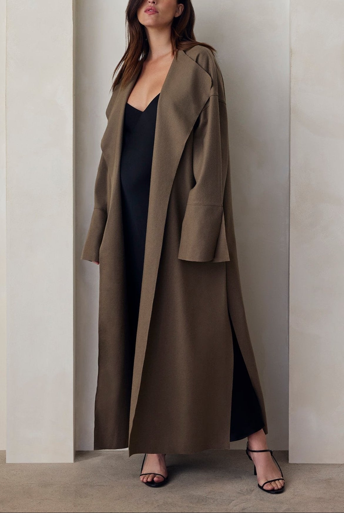 bumpsuit maternity the grace wool coat in taupe