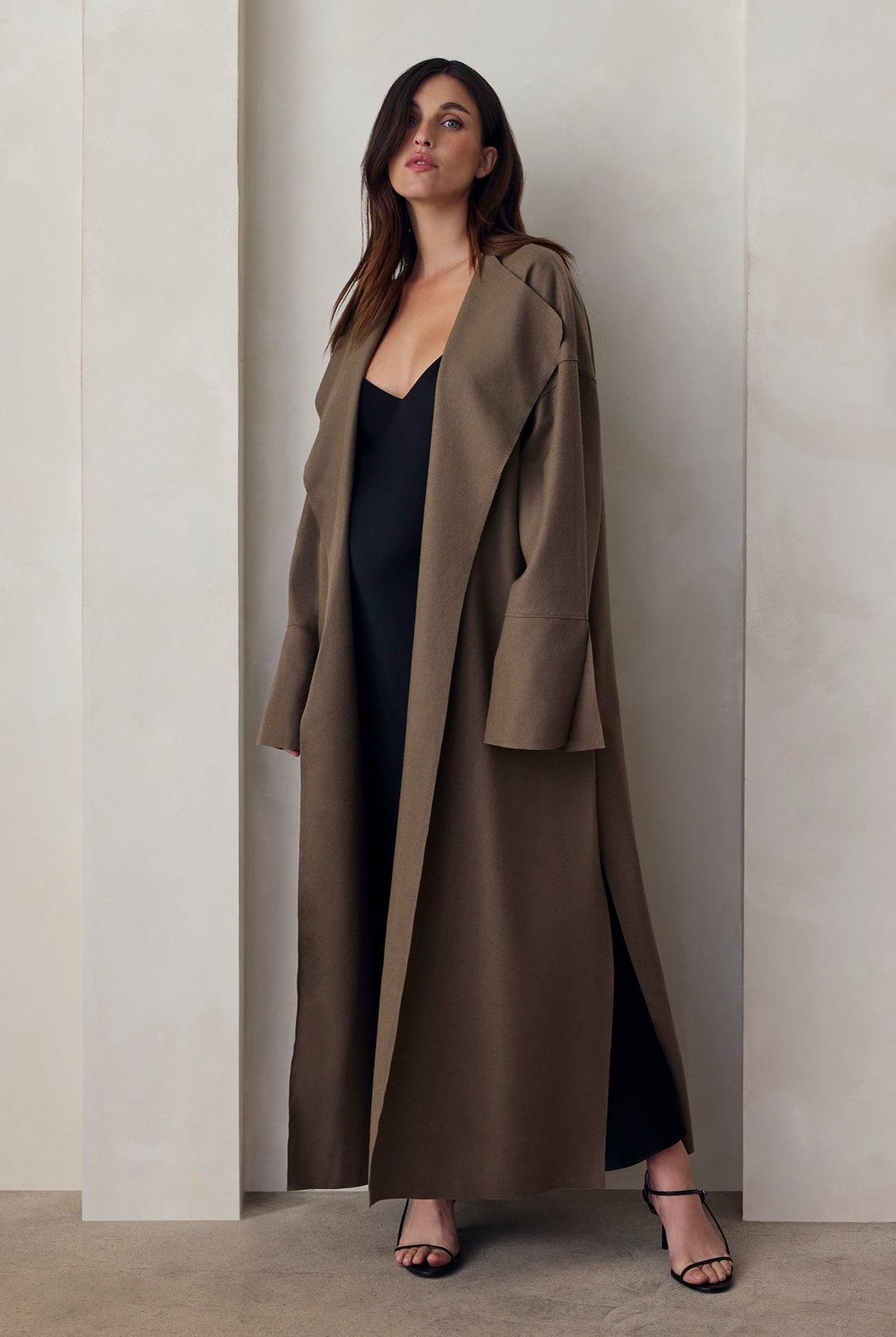 bumpsuit maternity the grace wool coat in taupe