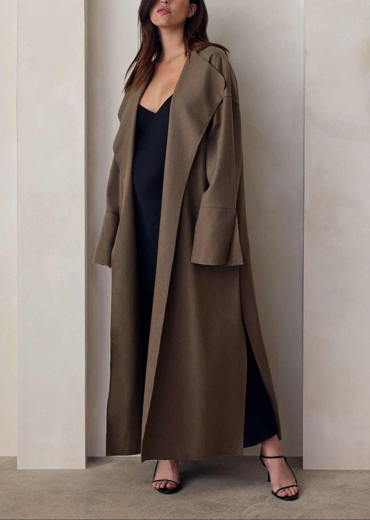 bumpsuit maternity the grace wool coat in taupe