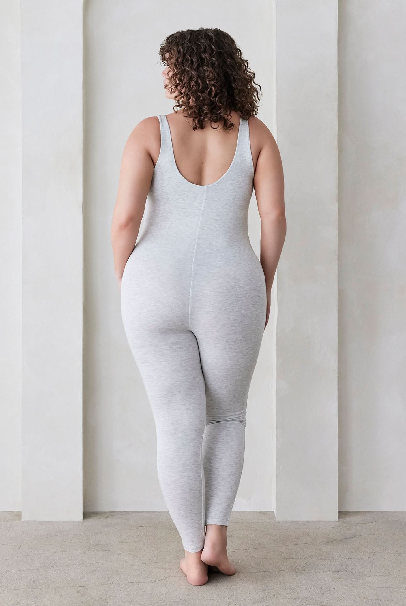 Bumpsuit Maternity The Lucy Sleeveless Scoop Neck Jumpsuit in Heather Grey