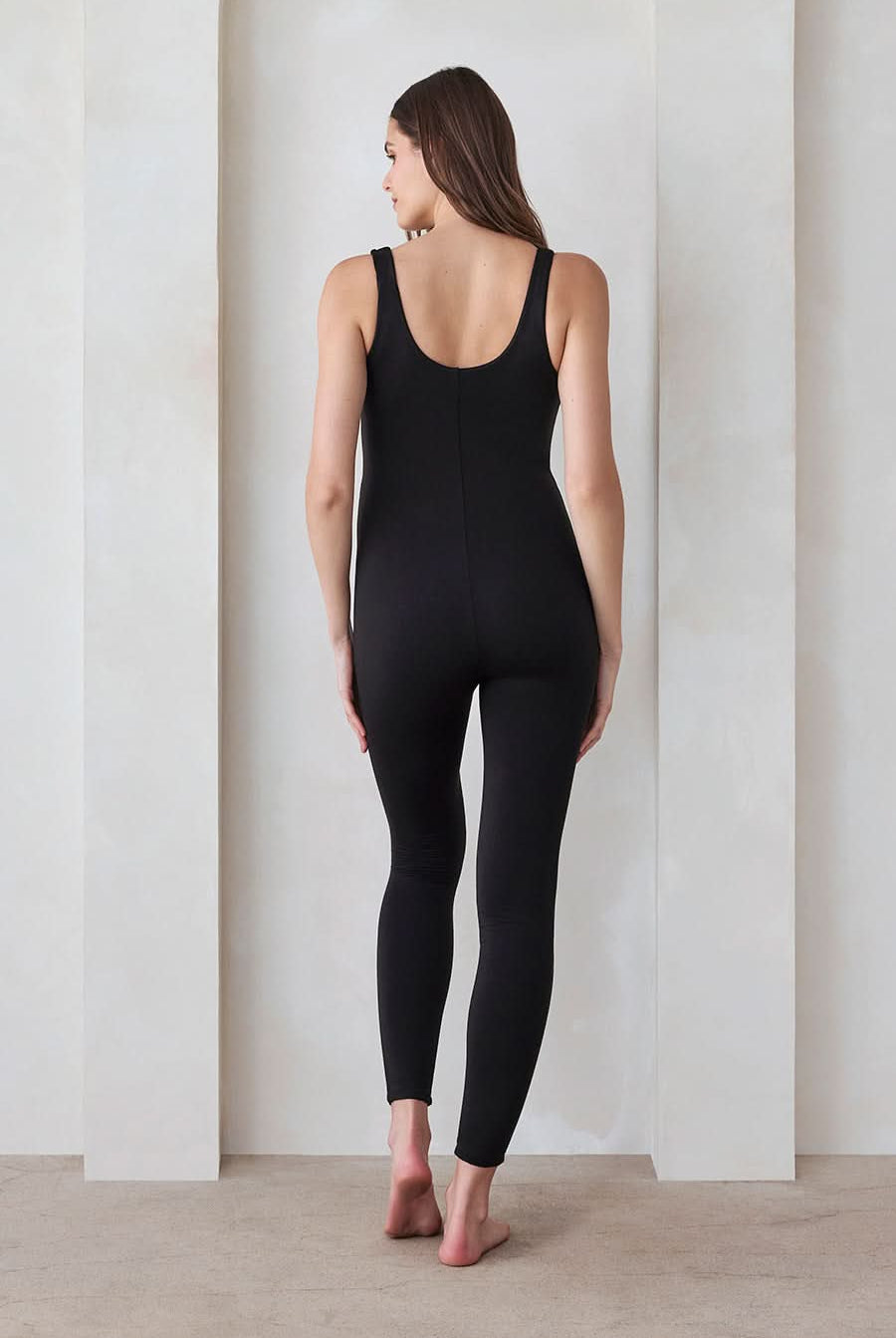 Bumpsuit Maternity The Lucy Sleeveless Scoop Neck Jumpsuit in Black