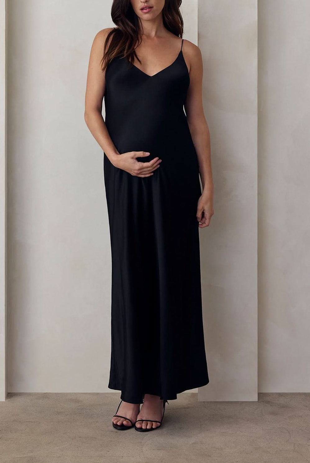 the slip maxi dress in black