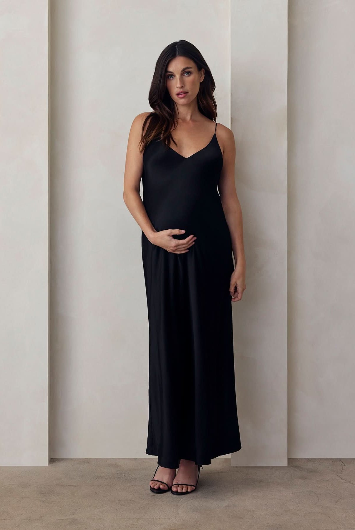 the slip maxi dress in black