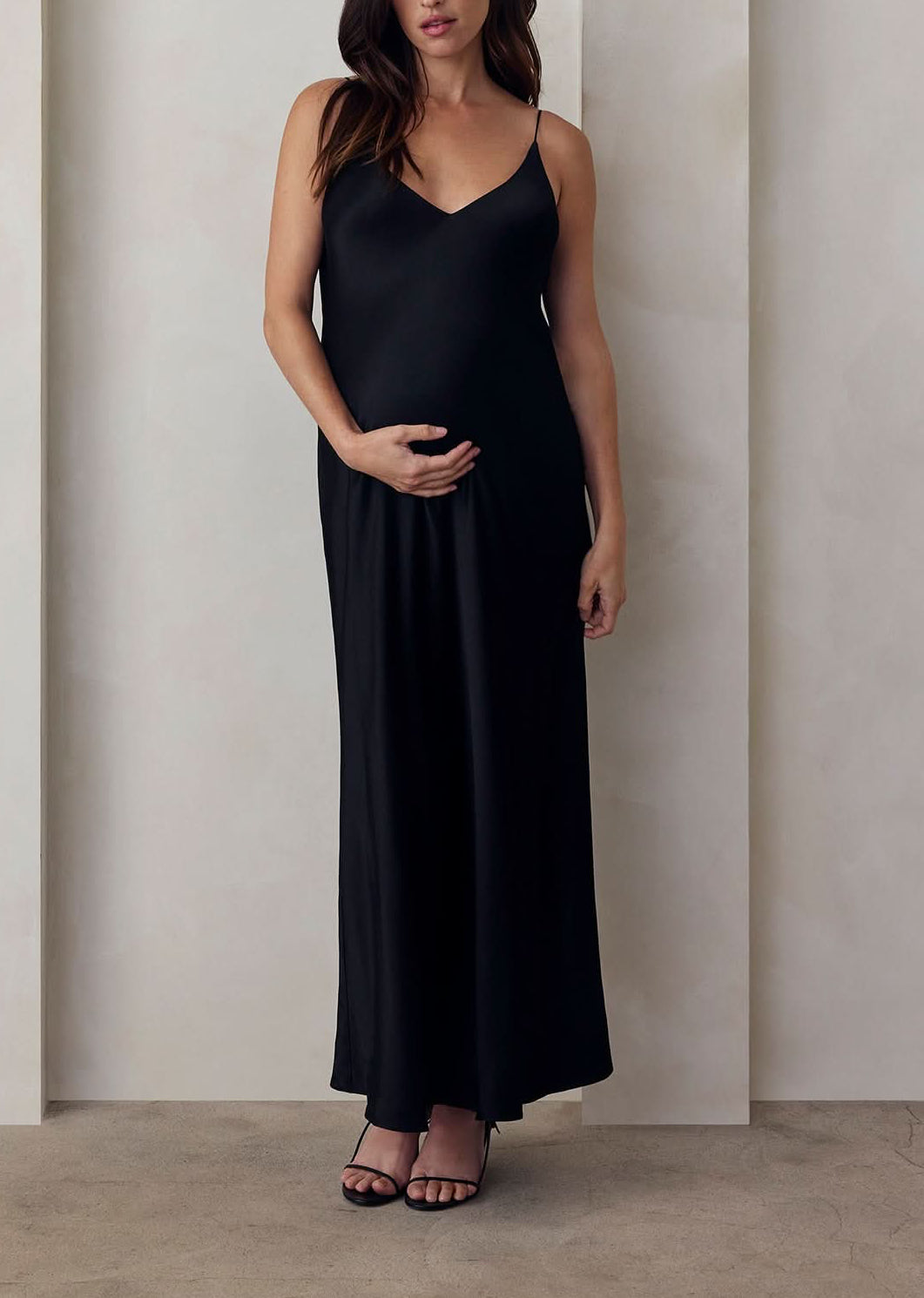 the slip maxi dress in black