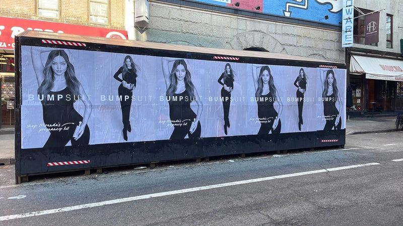 bumpsuit maternity nyc miranda kerr billboard the lucy bumpsuit black