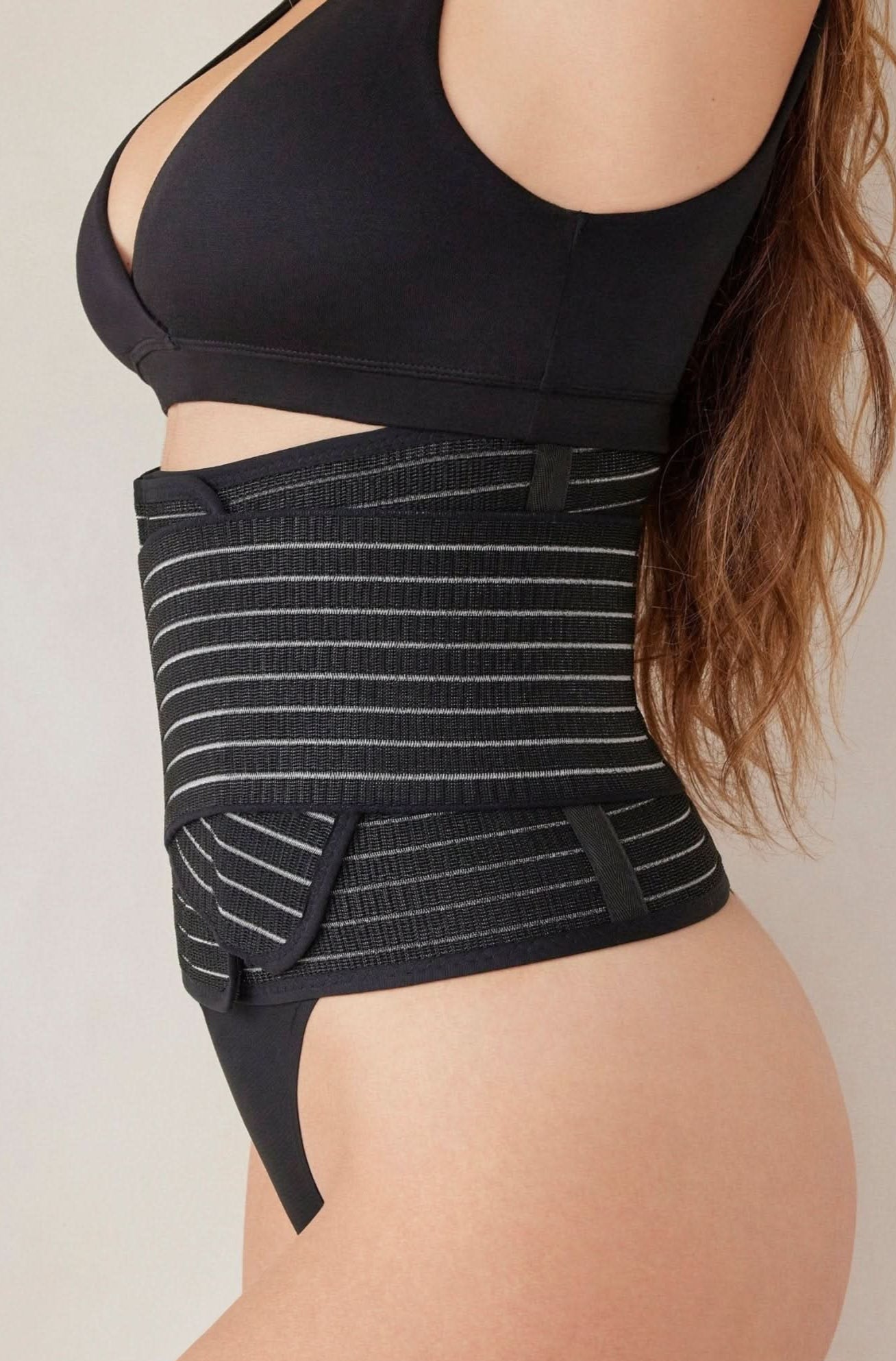 Bumpsuit maternity velcro adjustable waist trainer in black