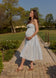 Shirred Midi Poplin Dress