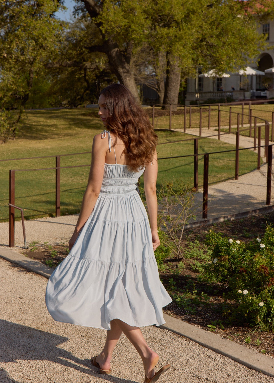 Bumpsuit Ice Blue Midi Poplin Dress