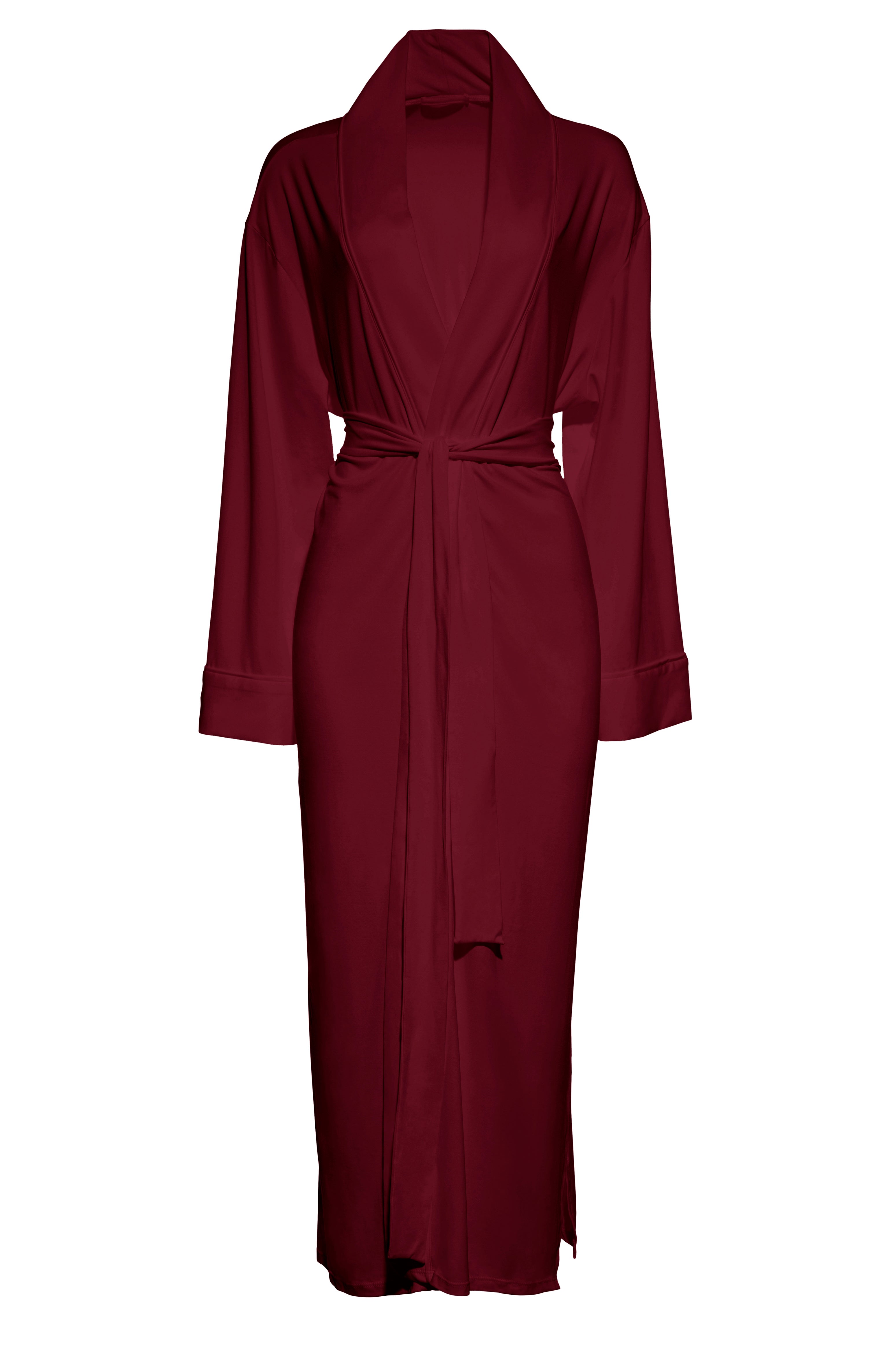 Bumpsuit Burgundy Cloud Robe on white background