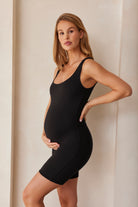 Bumpsuit Maternity The Cindy Bumpsuit Sleeveless Romper in Black