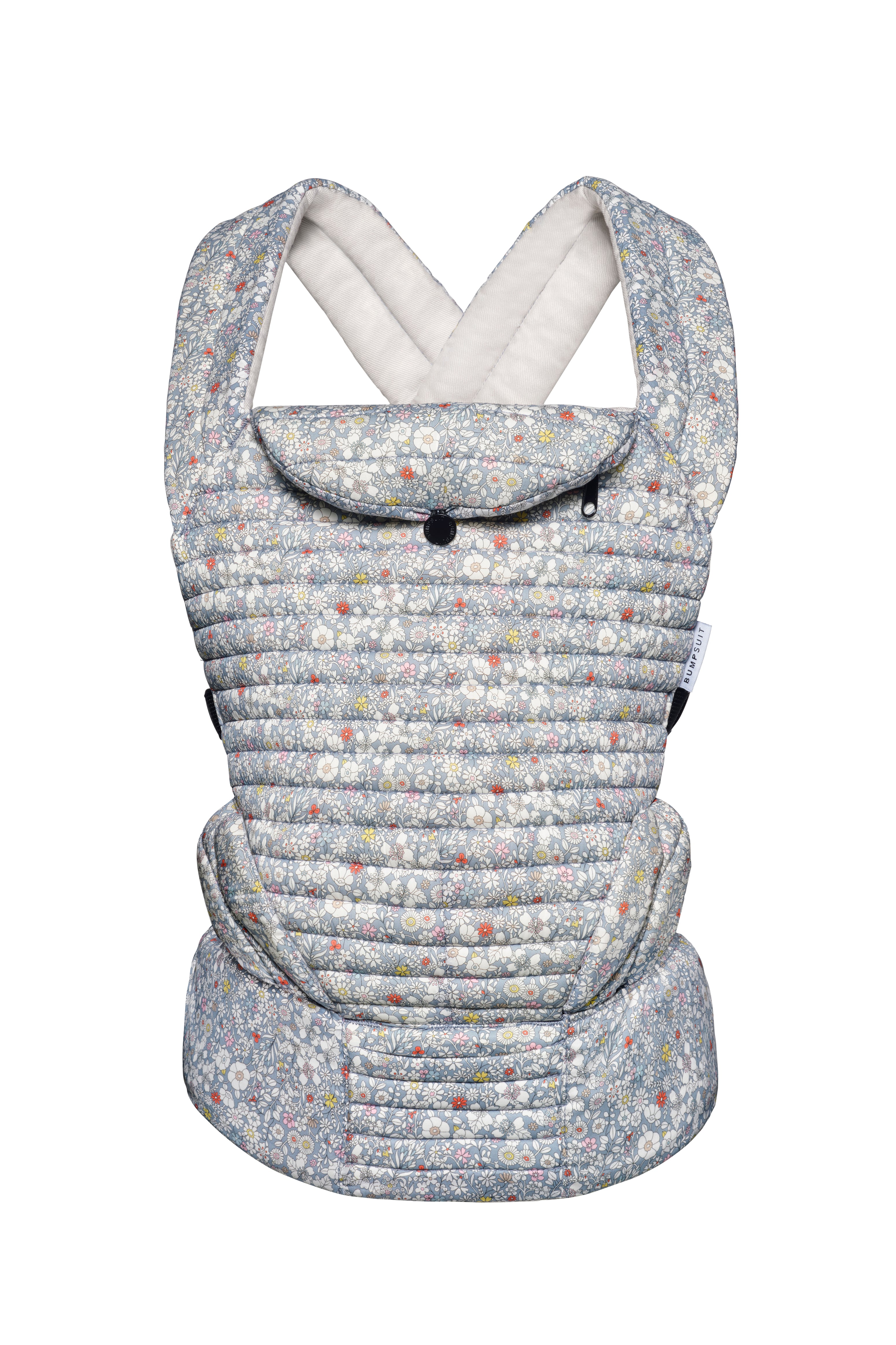 the armadillo baby carrier  by Bumpsuit in liberty blue Junes Meadow