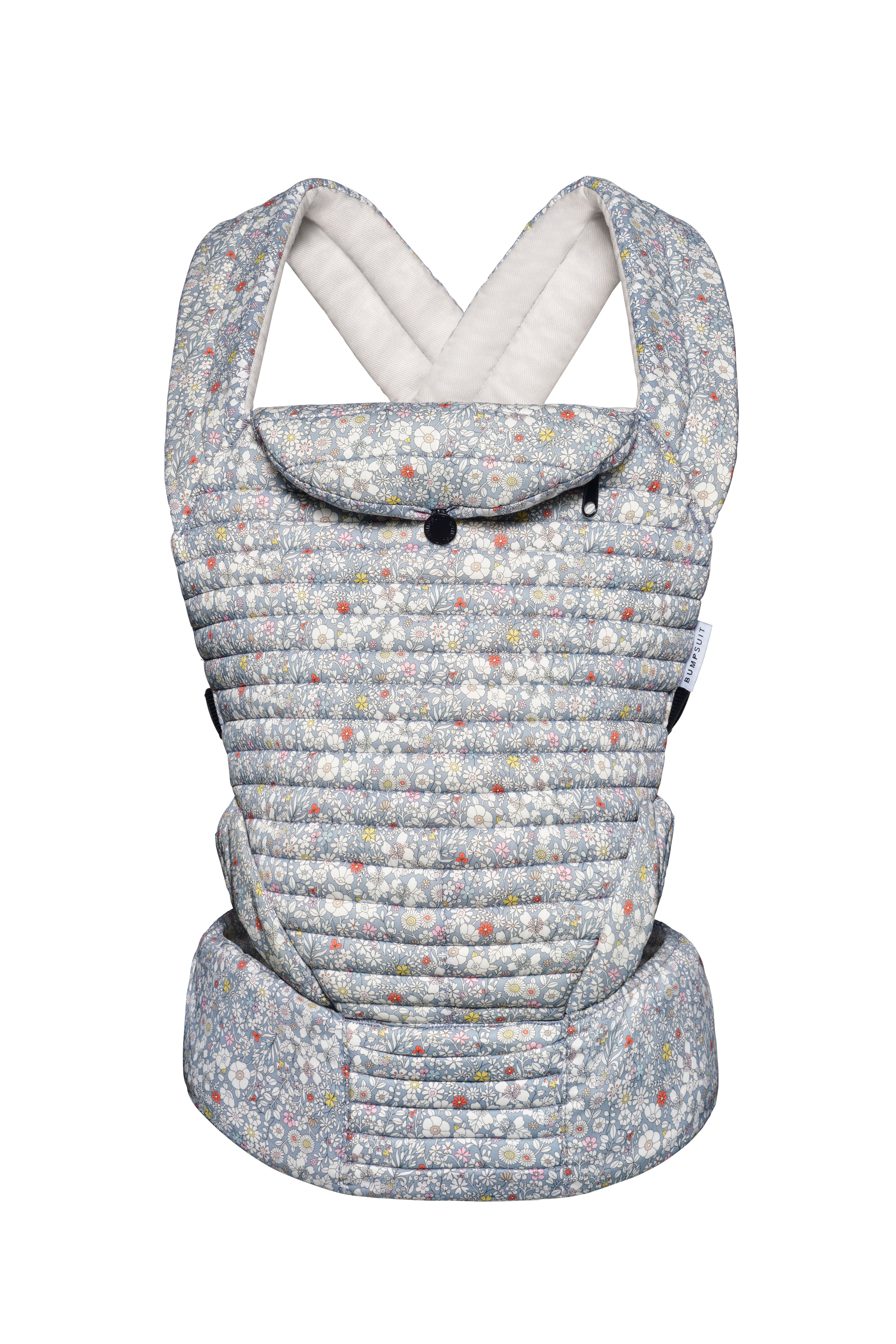 the armadillo baby carrier  by Bumpsuit in liberty blue Junes Meadow