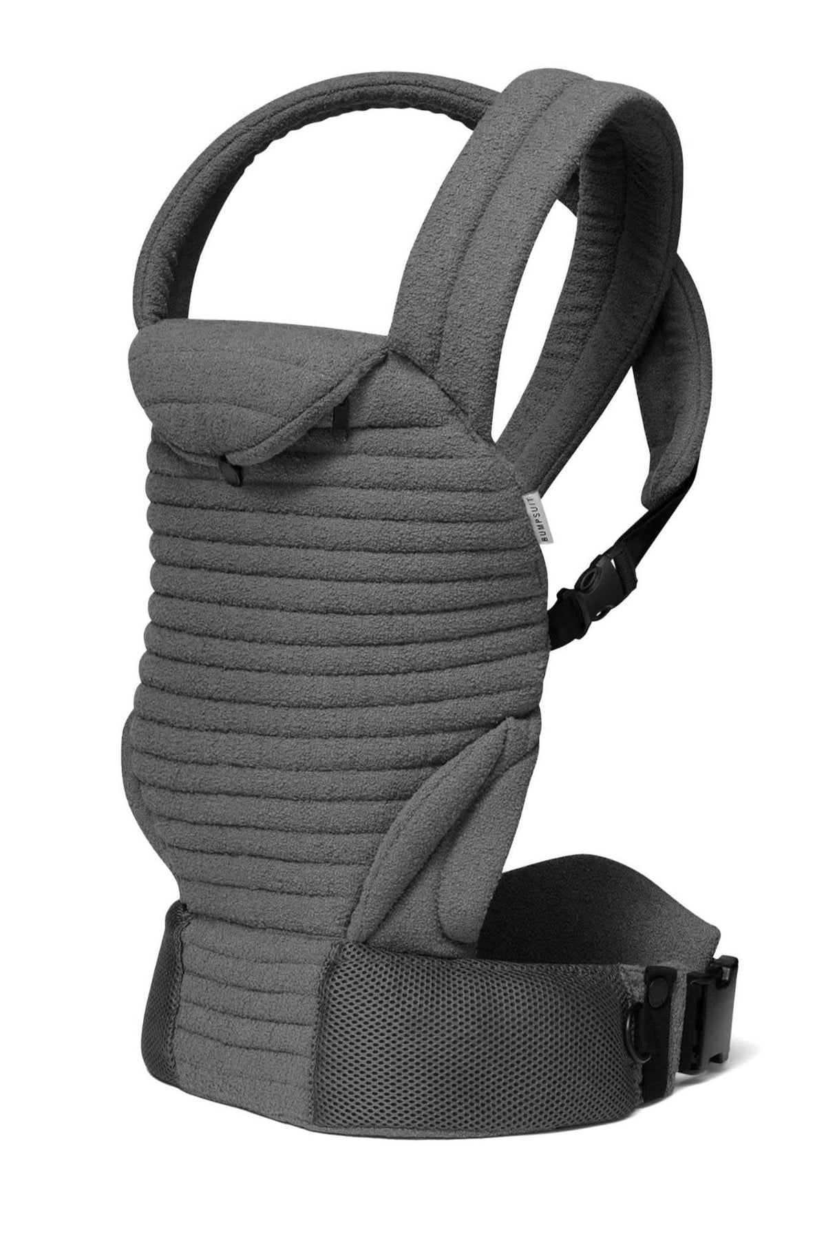 side view of the armadillo baby carrier in slate color