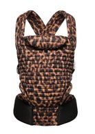 front view of the bumpsuit armadillo baby carrier in leopard print 