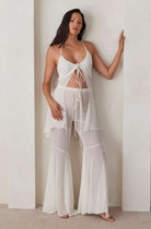 Bumpsuit Maternity Chiffon Flare Pant in Ivory