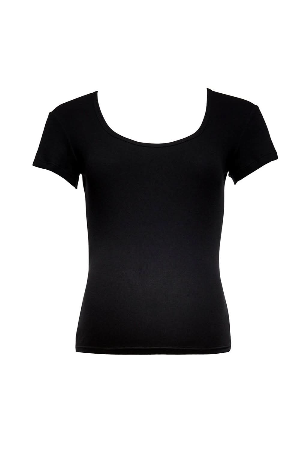 Bumpsuit Maternity the cotton rib 90s scoop neck tee in black