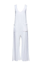Bumpsuit maternity oversized linen jumpsuit in white