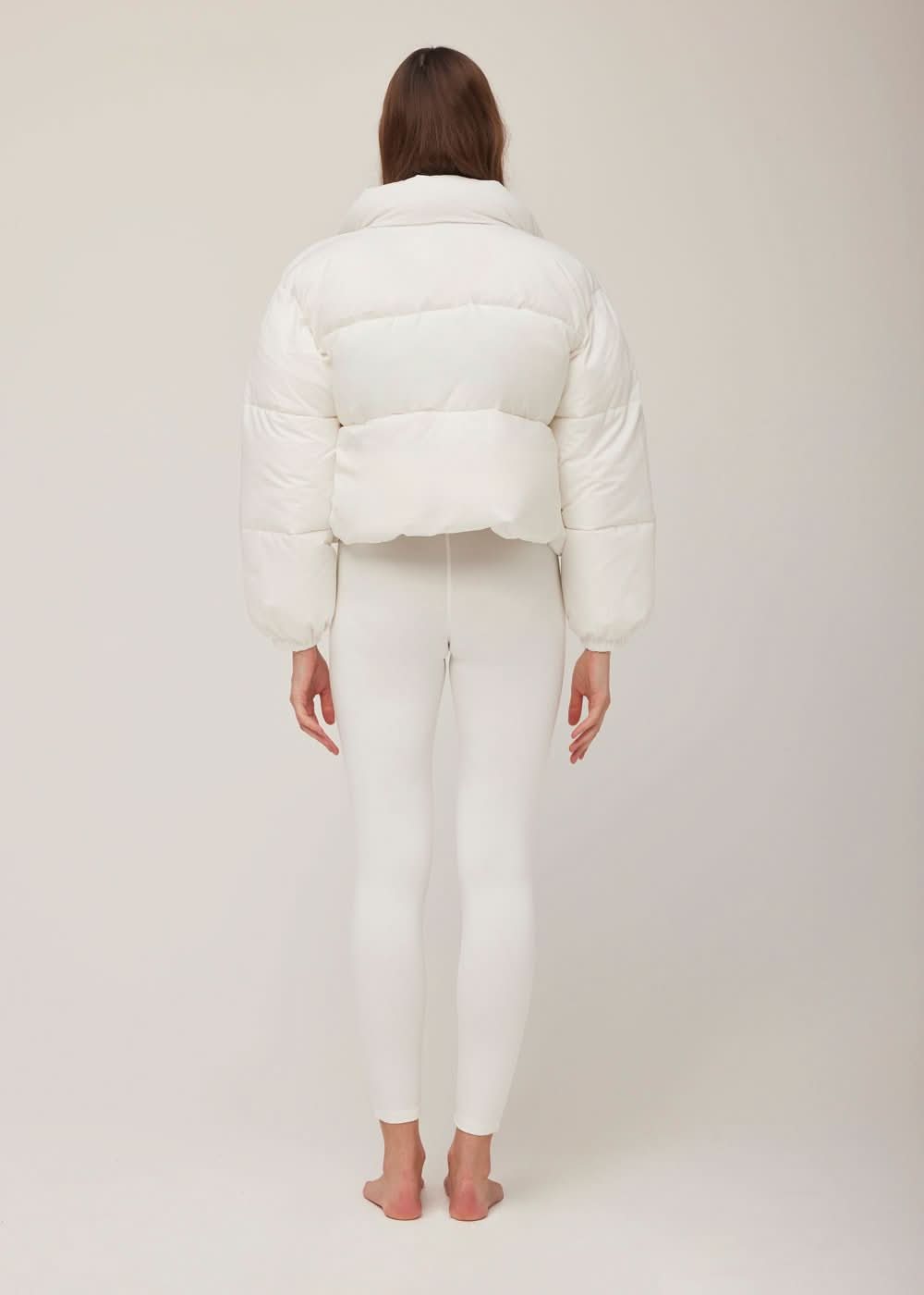 Bumpsuit Maternity Cropped Puffer Jacket in Snow