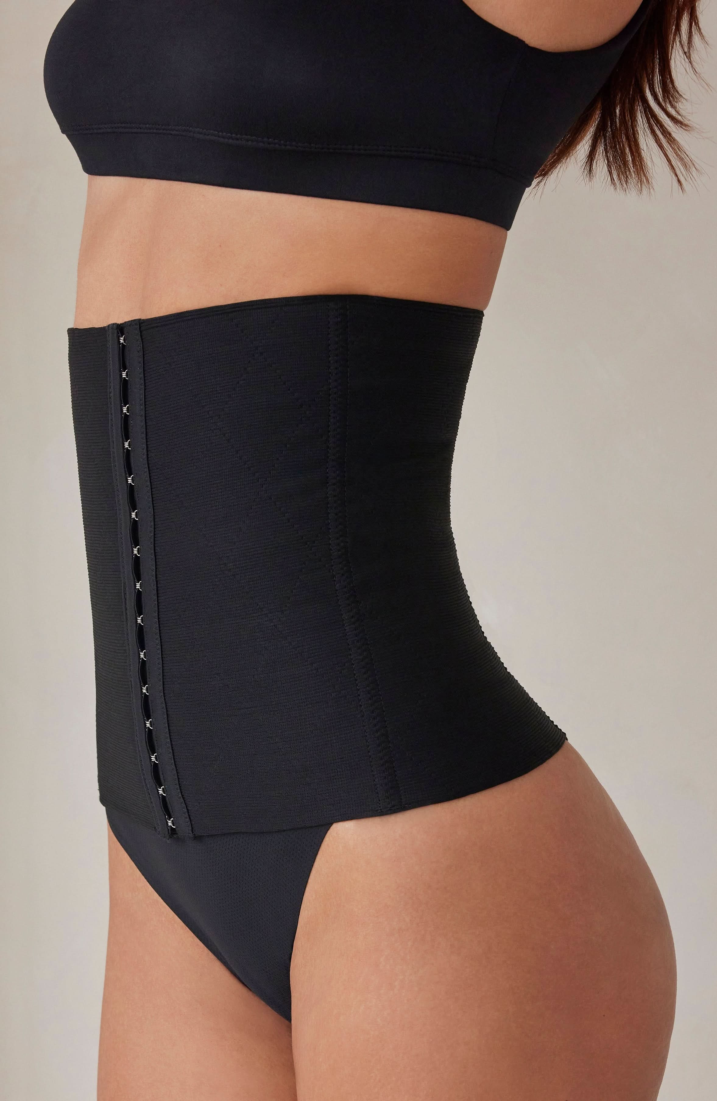 Bumpsuit Maternity Shapewear the hook and eye waist trainer in black