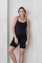bumpsuit maternity the alexa spaghetti strap romper in black