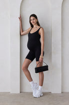 Bumpsuit The Cindy Maternity Sleeveless Romper Jumpsuit in Black