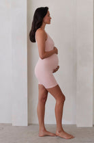 Bumpsuit Maternity The Cindy Sleeveless Romper Jumpsuit in Dusty Pink
