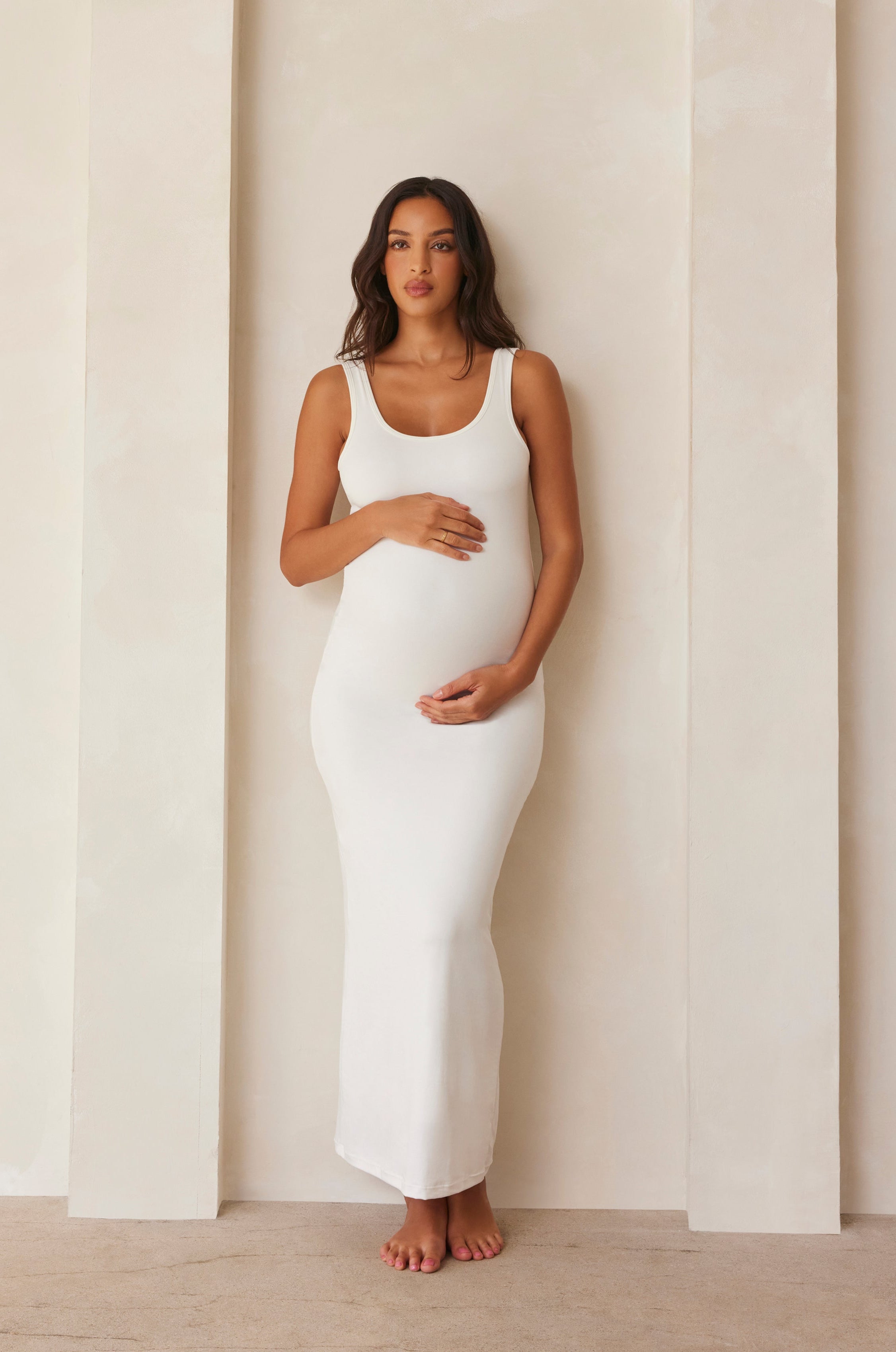 bumpsuit maternity dress in ivory