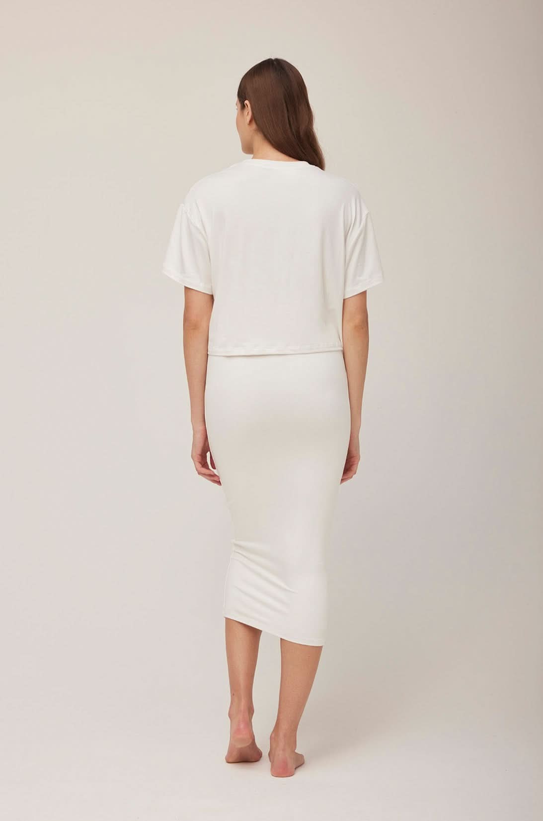 bumpsuit maternity the midi skirt in ivory