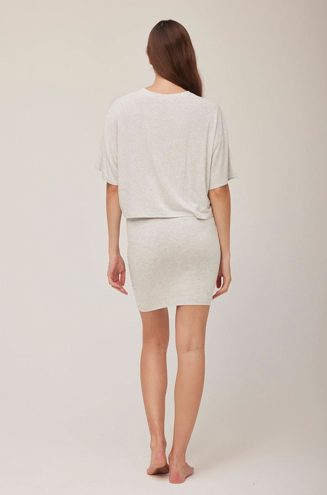 bumpsuit maternity the mini skirt in heather grey