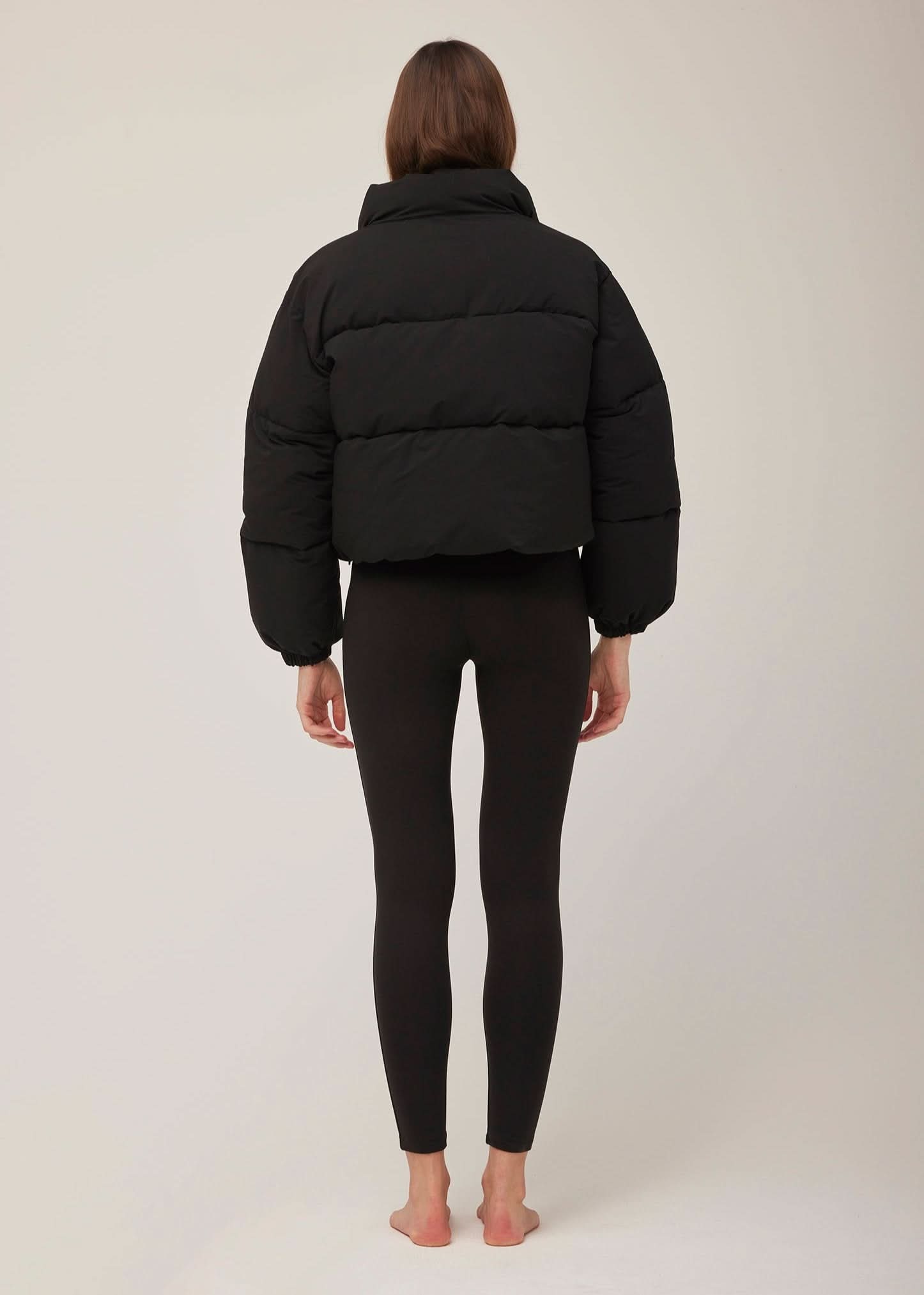 Bumpsuit Maternity Cropped Puffer Jacket in Black