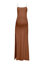 Bumpsuit Maternity The Rosie Square Neck Sleeveless Maxi Dress with side slit in mocha