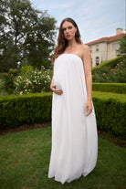 Bumpsuit Maternity Dress The Dahlia Maxi Dress in Ivory