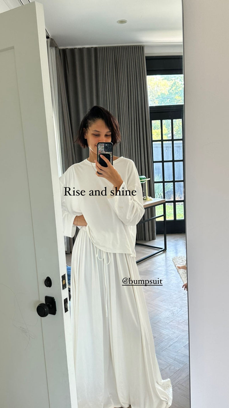 nara aziza smith the cloud parachute pant ivory bumpsuit