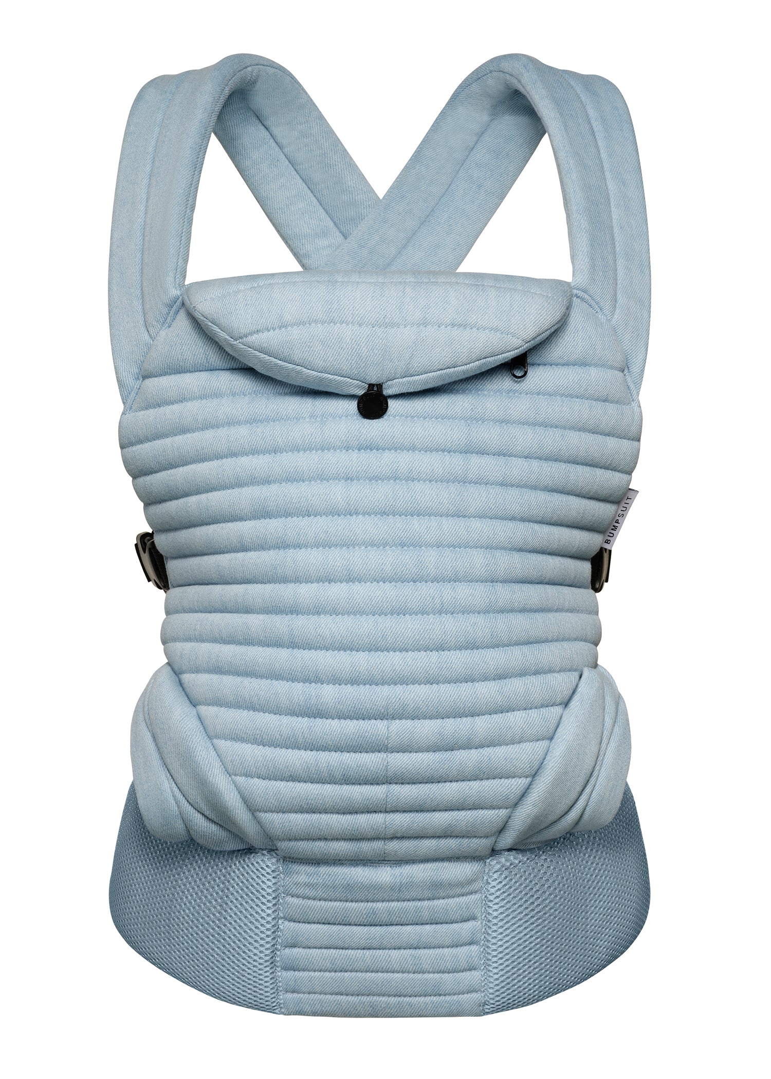 the armadillo baby carrier by bumpsuit in light denim