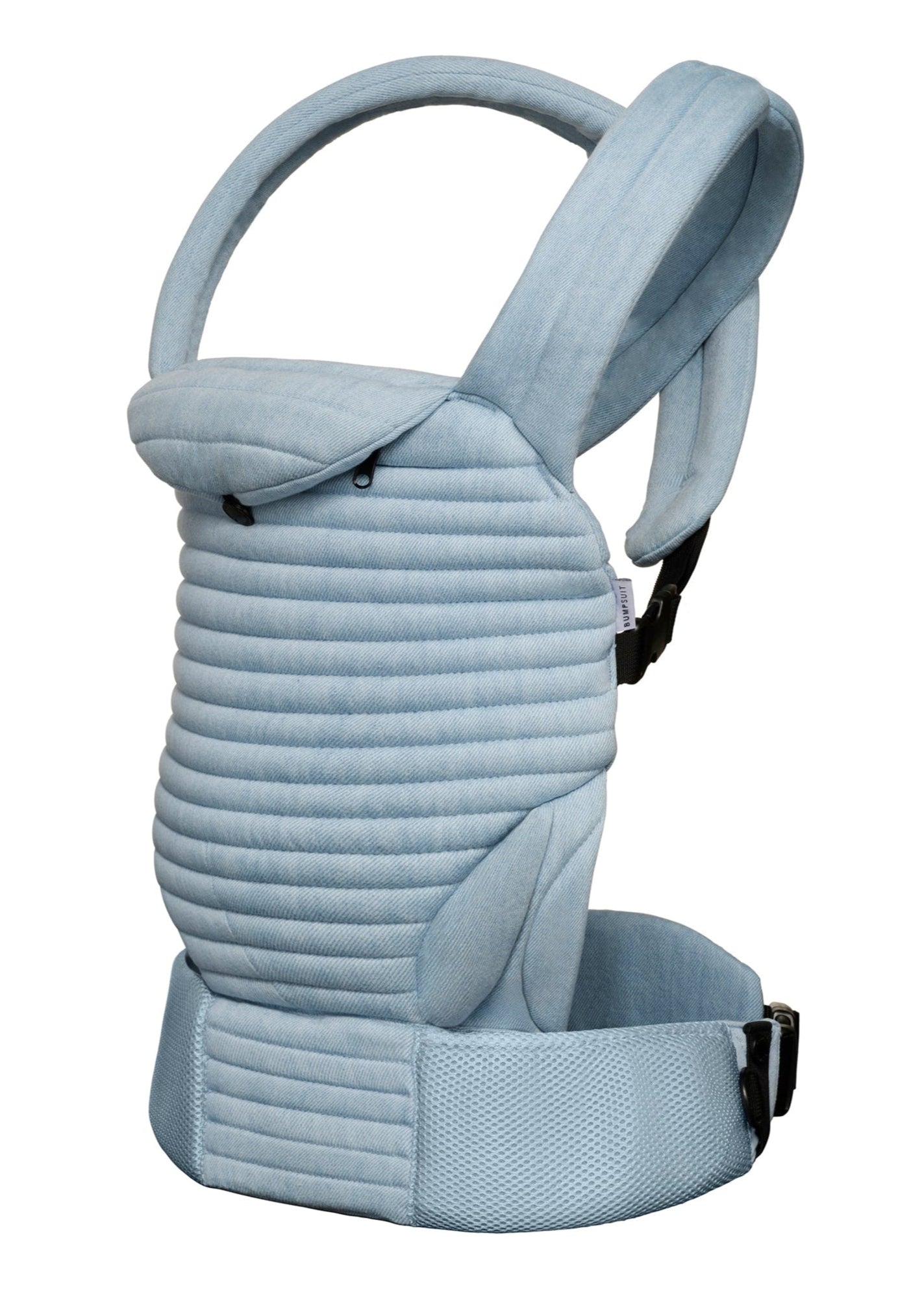 the armadillo baby carrier by bumpsuit in light denim