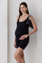 Bumpsuit The Cindy Maternity Sleeveless Romper Jumpsuit in Black
