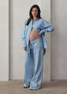 the denim oversized painter jean in light blue wash