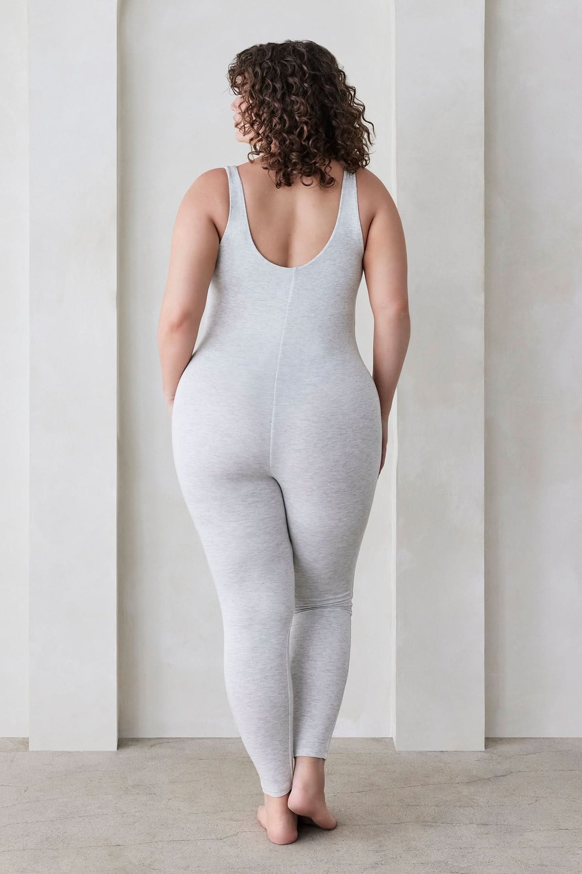 Bumpsuit Maternity The Lucy Sleeveless Scoop Neck Jumpsuit in Heather Grey