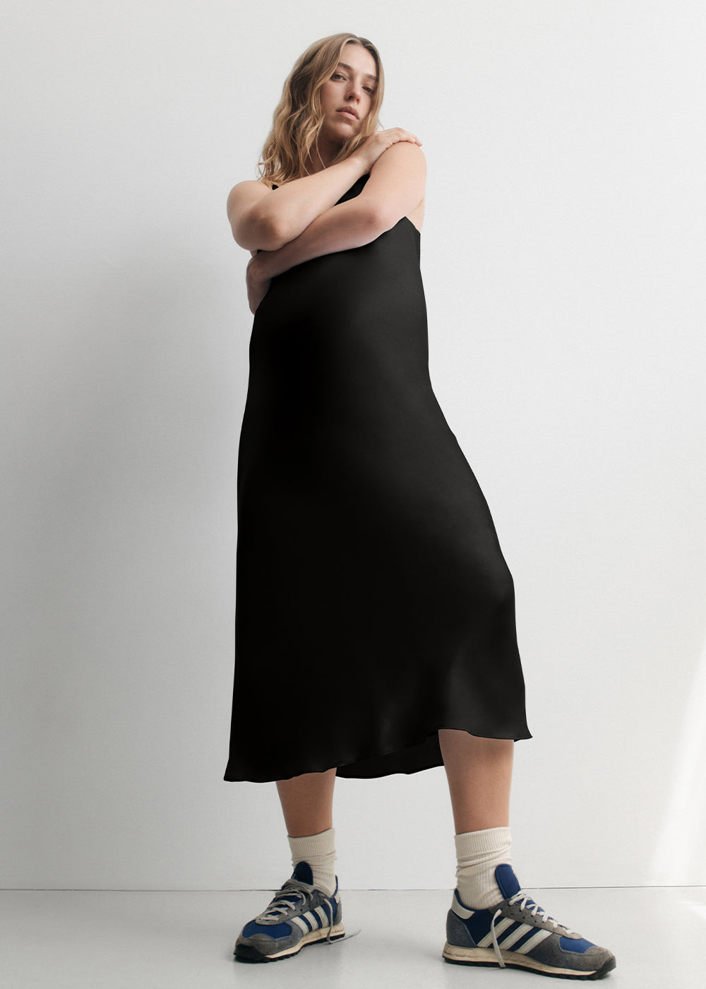 the slip maternity maxi dress in black