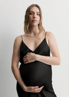 the slip maternity maxi dress in black