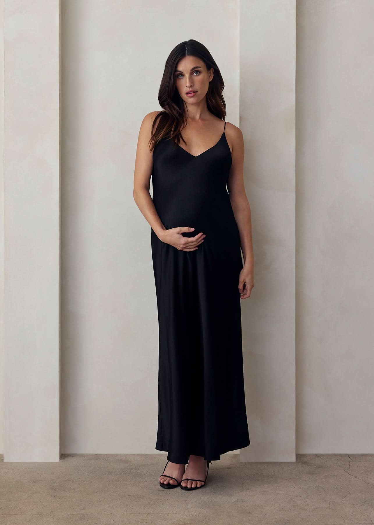 the slip maxi dress in black