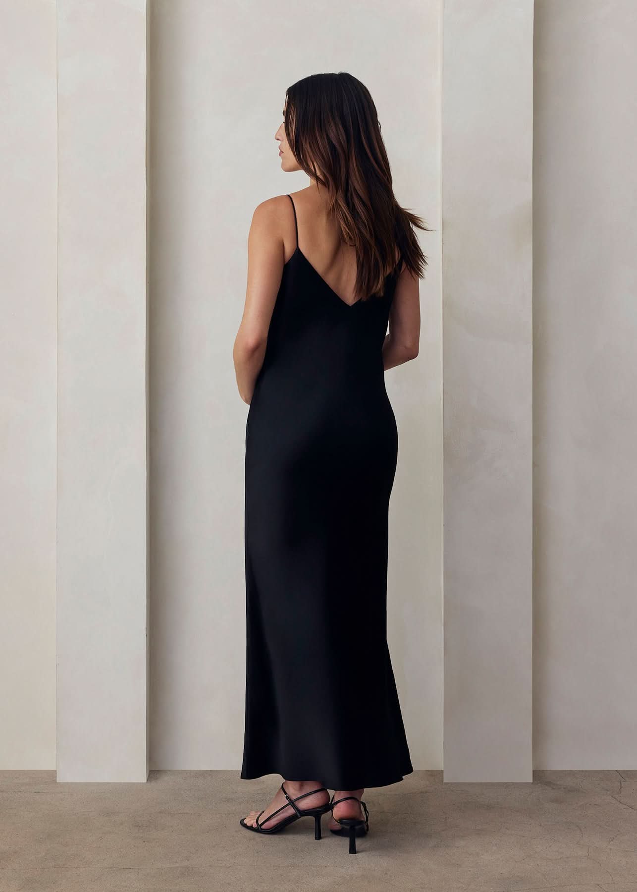 the slip maxi dress in black