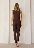 the stevie maternity unitard in chocolate